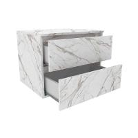 Balcão p/ Banheiro Suspenso BN3607 2 Gavetas cor Mármore Lunar - Tecno Mobili - 5