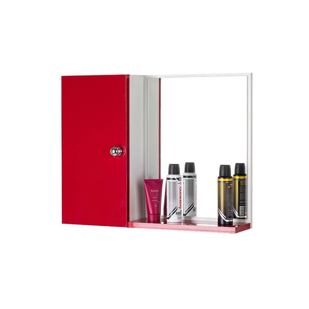 Armário para Banheiro com Espelho Vermelho - 4