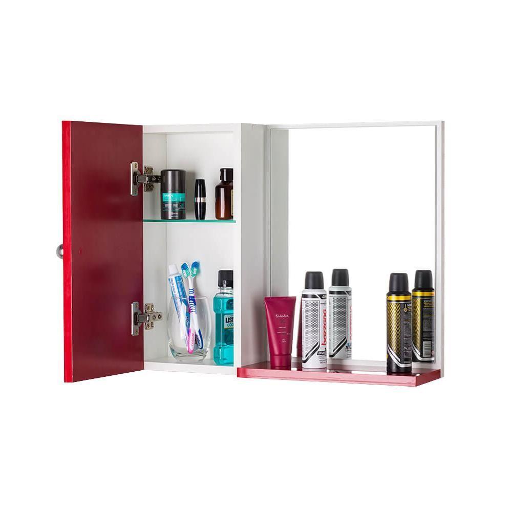 Armário para Banheiro com Espelho Vermelho - 6