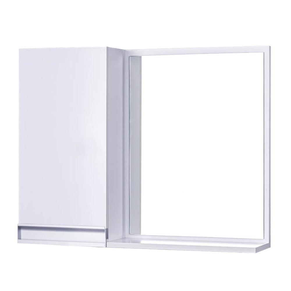 Armário para Banheiro com Espelho Branco com Puxador Metal - 1