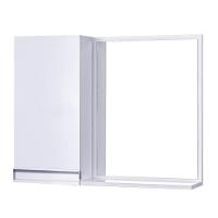 Armário para Banheiro com Espelho Branco com Puxador Metal - 1