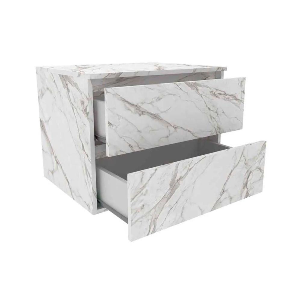 Balcão p/ Banheiro Suspenso BN3607 2 Gavetas cor Branco - Tecno Mobili - 2