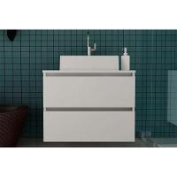 Balcão p/ Banheiro Suspenso BN3607 2 Gavetas cor Branco - Tecno Mobili - 1