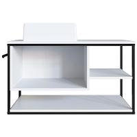 Gabinete Suspenso Banheiro 80 Cm Com Cuba Preto Branco P1007 Pp Preto Branco - 6