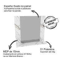 Conjunto Para Banheiro Com Cuba E Espelho Marmore Branco - 7