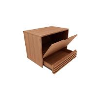 Gabinete de Banheiro BN3613 cor Amendoa/Marmore Branco - Tecno Mobili - 3