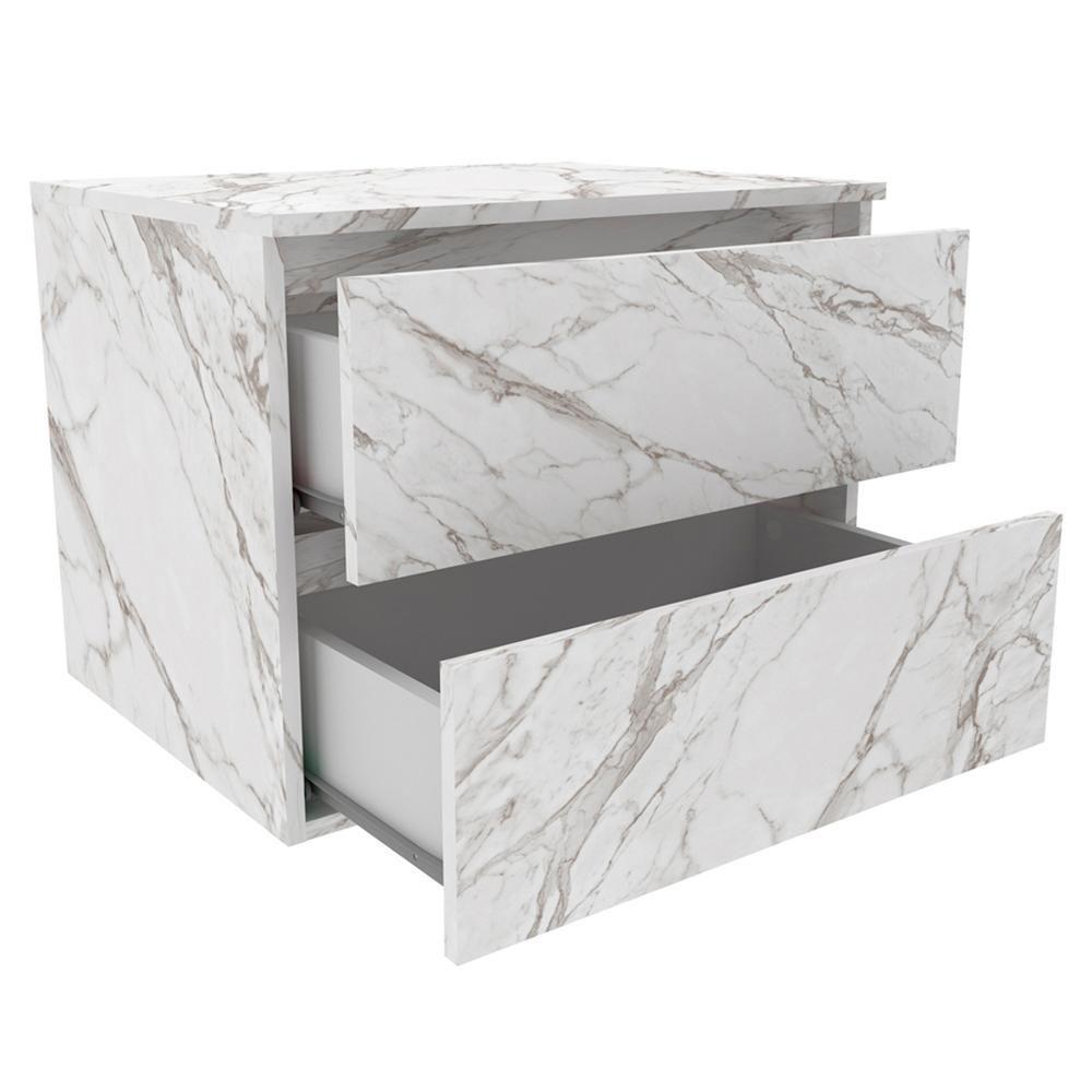 Conjunto Para Banheiro Com Cuba E Espelho Marmore Branco - 6