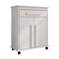 Armário Balcão Multiuso 2 Portas 1 Gaveta Com Rodízios Chile Branco Rv Móveis Branco - 1