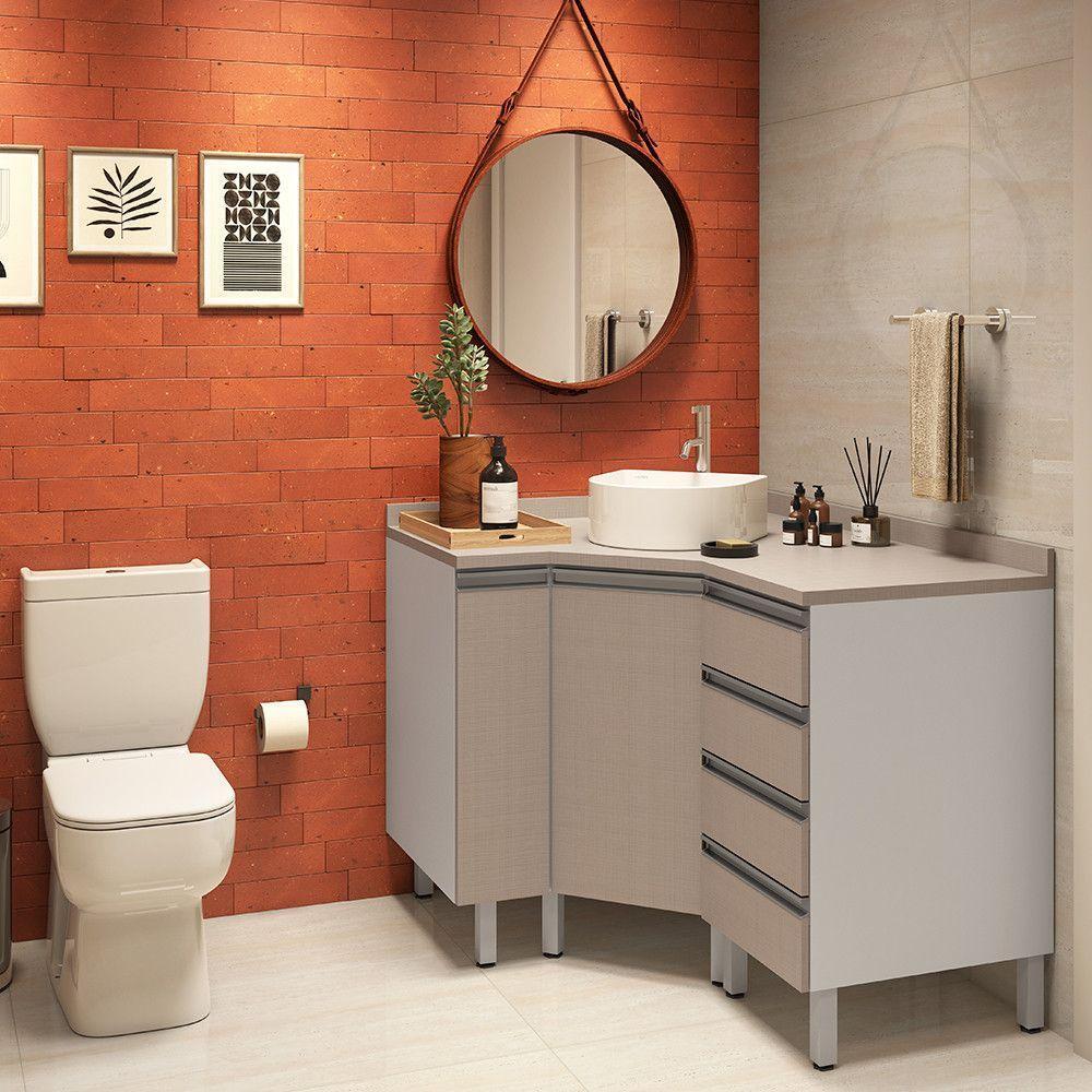 Gabinete Para Banheiro Com Gaveteiro Suprema Branco - 2