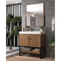 Gabinete Banheiro 70cm Com Cuba E Espelheira Multimóveis Cr10108 Noce Noce - 2