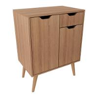 Gabinete Banheiro 60cm 2 Portas E 1 Gaveta Retrô Multimóveis Cr10118 Amêndoa Amêndoa - 2