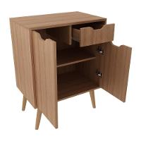 Gabinete Banheiro 60cm 2 Portas E 1 Gaveta Retrô Multimóveis Cr10118 Amêndoa Amêndoa - 3