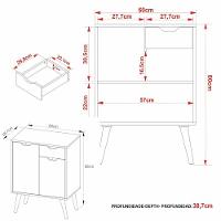 Gabinete Banheiro 60cm 2 Portas E 1 Gaveta Retrô Multimóveis Cr10118 Amêndoa Amêndoa
