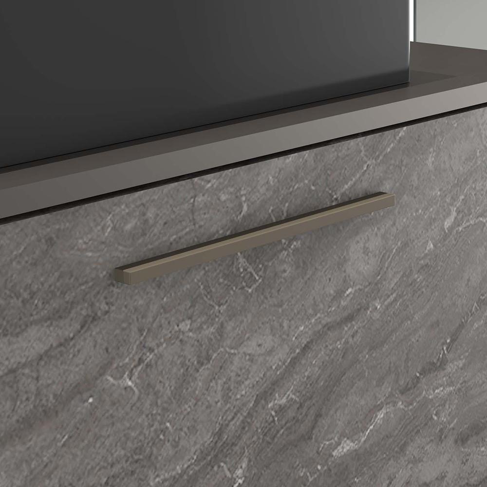 Conjunto Banheiro Gabinete Com Cuba E Espelho Preto Nogal - 2