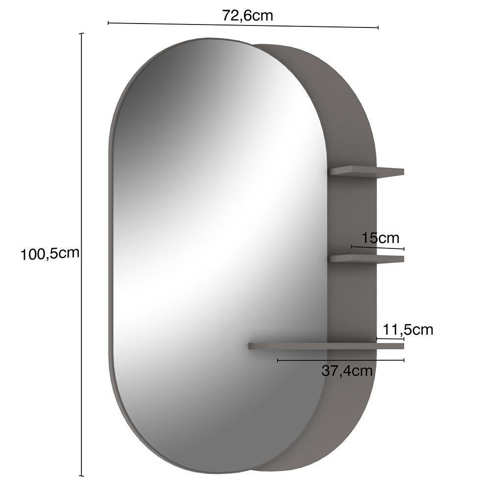 Conjunto Banheiro Gabinete Com Cuba E Espelho Preto Nogal - 6