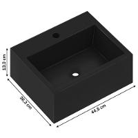 Conjunto Banheiro Gabinete Com Cuba E Espelho Preto Nogal - 5