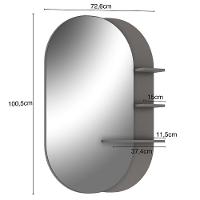 Conjunto Banheiro Gabinete Com Cuba E Espelho Preto Nogal - 6