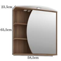 Armário Suspenso Para Banheiro 60Cm C/Espelho Branco Nogal - 5