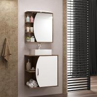 Armário Suspenso Para Banheiro 60Cm C/Espelho Branco Nogal - 7