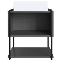 Gabinete Suspenso Banheiro 50 Cm Com Cuba Preto Branco P1009 Pp Preto Branco - 6