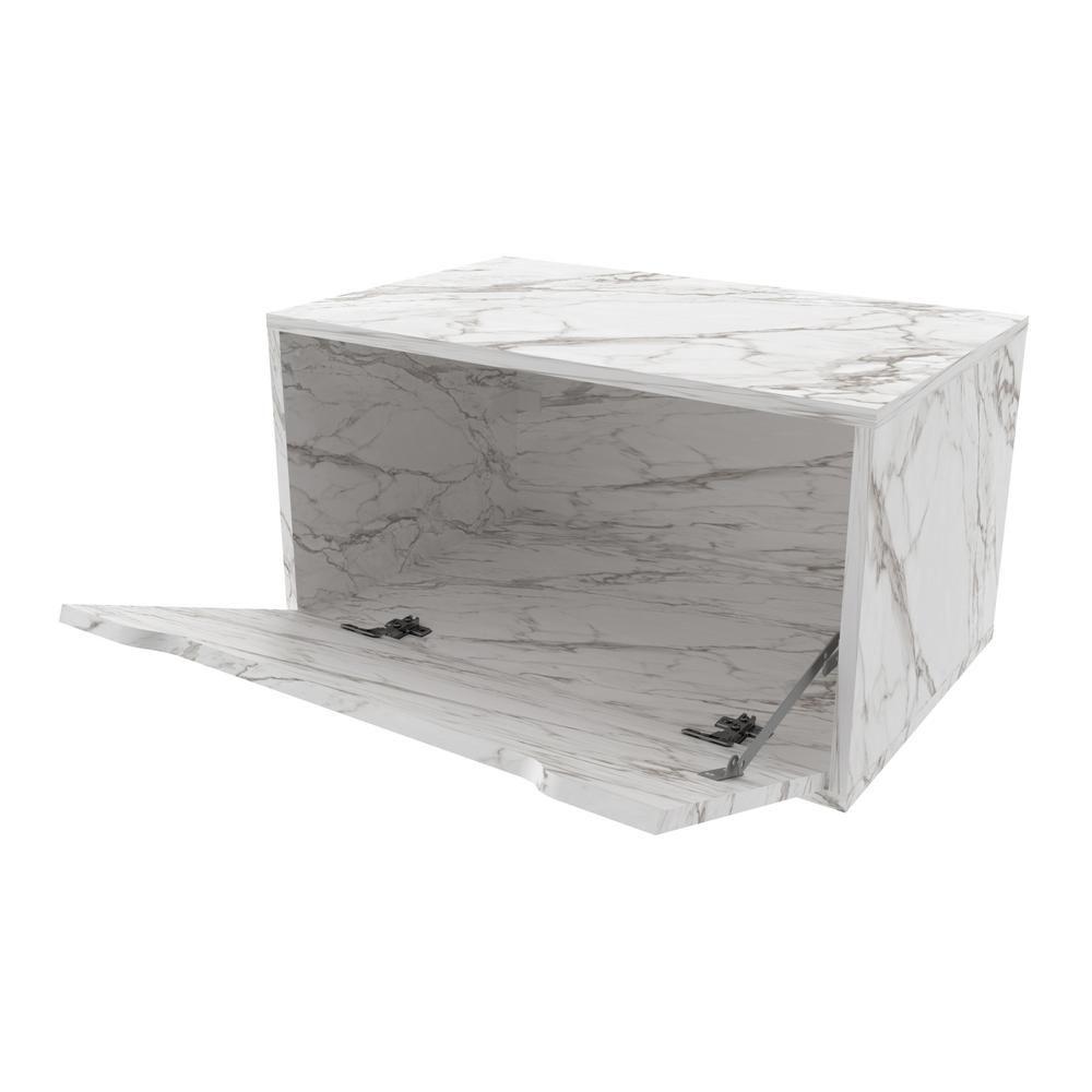 Gabinete Banheiro Suspenso 60cm Com 1 Porta Multimóveis Cr10123 Mármore Branco Mármore Branco - 3