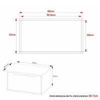 Gabinete Banheiro Suspenso 60cm Com 1 Porta Multimóveis Cr10123 Mármore Branco Mármore Branco