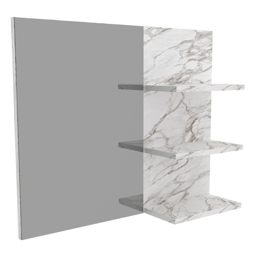 Conjunto Para Banheiro Com Cuba E Espelho Marmore Branco - 8