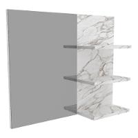 Conjunto Para Banheiro Com Cuba E Espelho Marmore Branco - 9