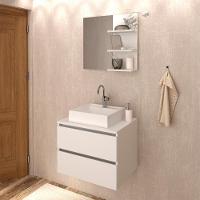 Conjunto Para Banheiro Com Cuba E Espelho Bn8 Branco - 3