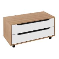 Gabinete Banheiro 80cm 2 Gavetas Retrô Com Rodízios Multimóveis Cr10121 Amêndoa-branco - 2