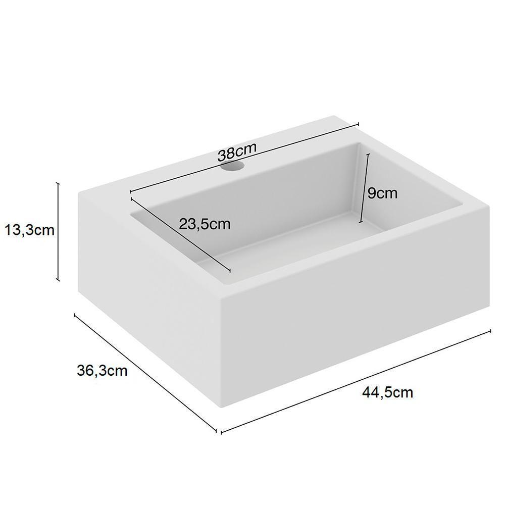Conj Banheiro Gabinete 60cm Com Cuba E Espelho Nogal Amêndoa - 3