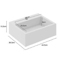 Conj Banheiro Gabinete 60cm Com Cuba E Espelho Nogal Amêndoa - 3