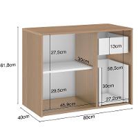 Conj Banheiro Gabinete 60cm Com Cuba E Espelho Nogal Amêndoa
