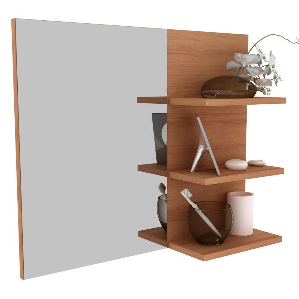 Conjunto Para Banheiro Com Cuba E Espelho Amendoa Branco - 5