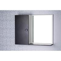 Armário Para Banheiro Com Espelho Cor Preto E Branco - 1