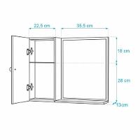 Armário Para Banheiro Com Espelho Cor Preto E Branco