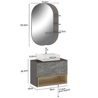 Kit Banheiro Gabinete Com Cuba E Espelho Branco Nogal - 8