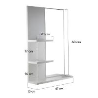 Armário Para Banheiro Com Espelho Liege B Branco 68Cm - 2