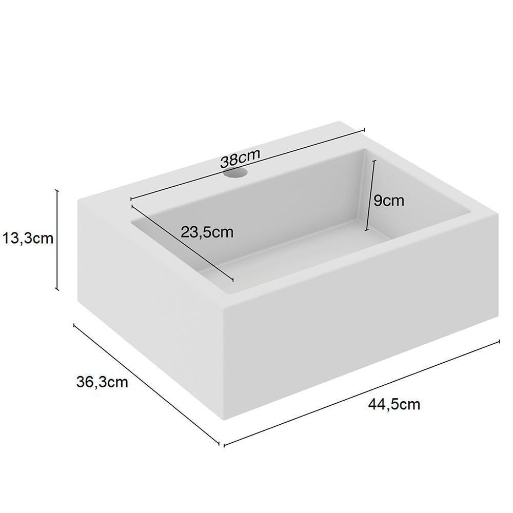 Conjunto Banheiro Gabinete 80cm Cuba E Espelho Branco Nogal - 5