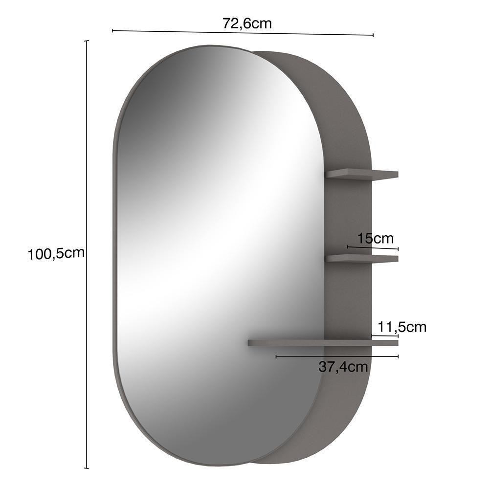 Conjunto Banheiro Gabinete 80cm Cuba E Espelho Branco Nogal - 6