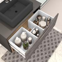 Conjunto Banheiro Gabinete 80cm Cuba E Espelho Branco Nogal - 2