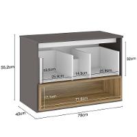 Conjunto Banheiro Gabinete 80cm Cuba E Espelho Branco Nogal - 7