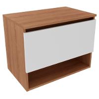 Gabinete Suspenso Para Cuba De Banheiro Amendoa Branco - 6