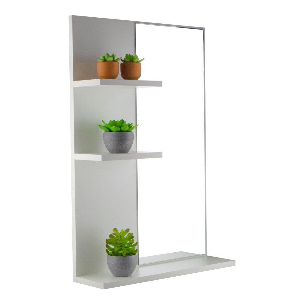 Armário Para Banheiro Com Espelho Liege A Branco 68Cm - 1