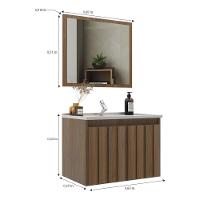 Gabinete Banheiro 60cm Com Espelheira E Cuba Multimóveis Cr10104 Noce Noce - 3