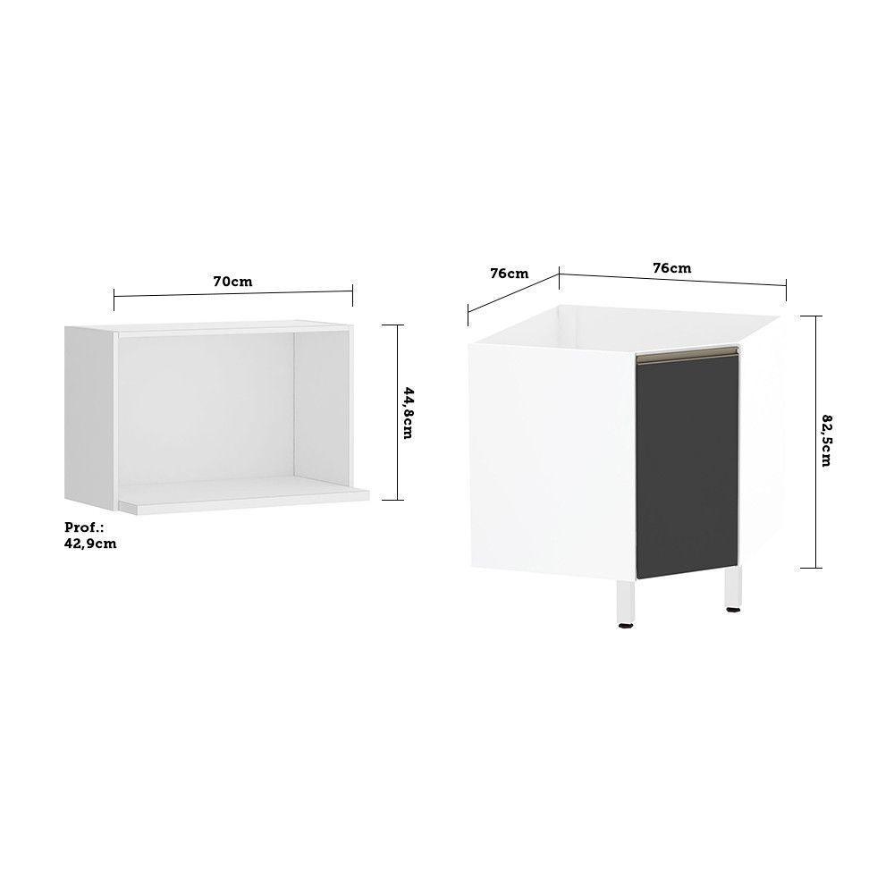 Gabinete Para Banheiro Com Nicho Branco Com Preto - 4