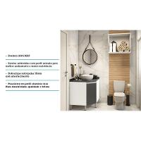 Gabinete Para Banheiro Com Nicho Branco Com Preto - 3