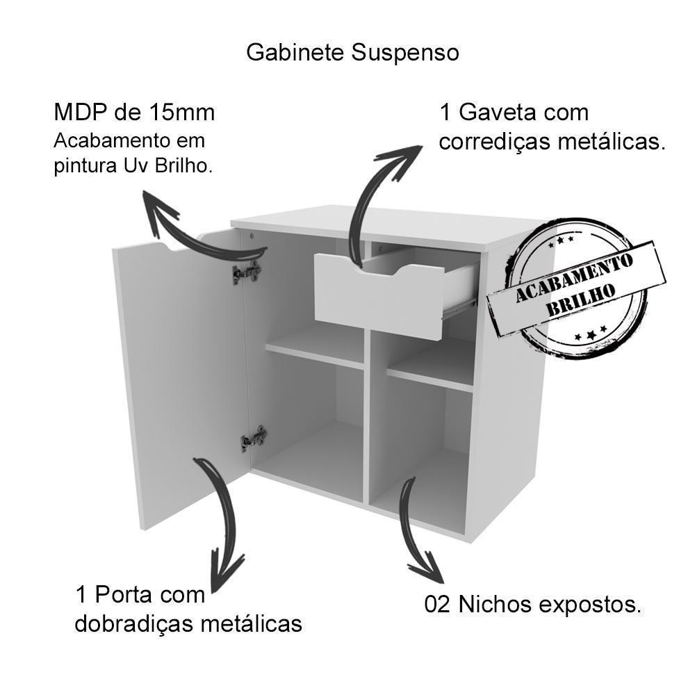 Gabinete Com Cuba Para Banheiro Bn3600x05 Branco - 5