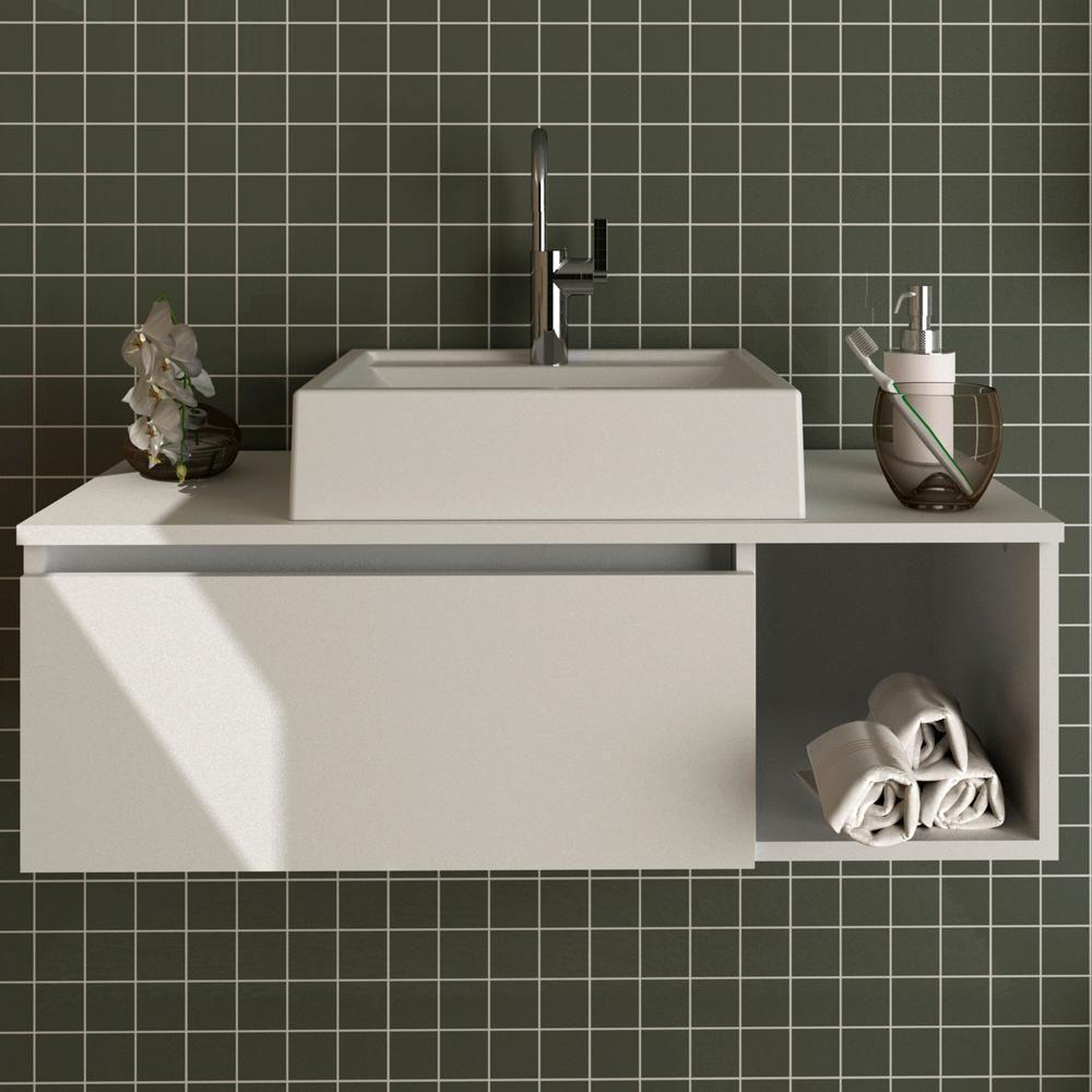 Gabinete Com Cuba Para Banheiro Bn3600x01 Branco - 7