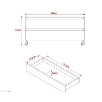 Gabinete de Banheiro BN3603 2 Gavetas c/ Rodízio cor Mármore Branco - Tecno Mobili - 2